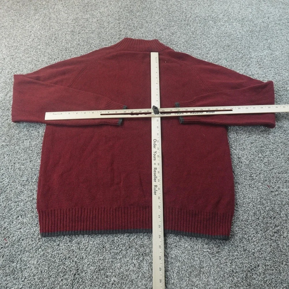 VTG Nike Sweater Mens XL Red ACG Lambswool Knit 1/4 Zip Mock‎ Neck Pullover Y2K